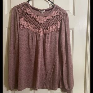 Pink lightweight soft sweater/shirt.